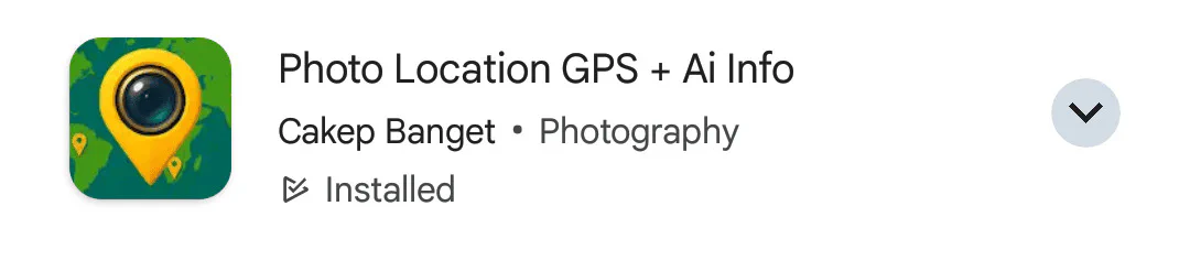 Photo Location GPS + AI Info On Play Store App List